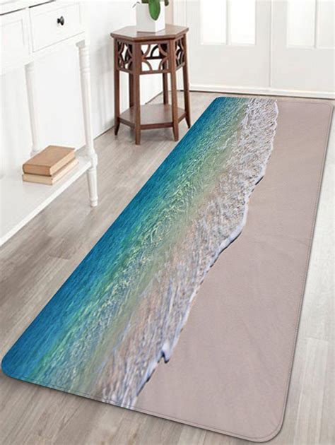 33 Off Beach Seawaves Print Floor Area Rug Rosegal