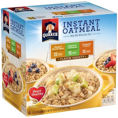 Quaker Instant Oatmeal Flavor Variety Pack 52 151 Oz Packets
