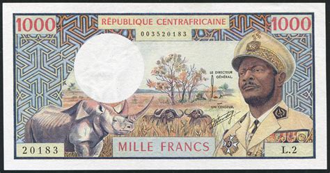 central african republic currency 1000 francs banknote 1974 bokassa world banknotes and coins