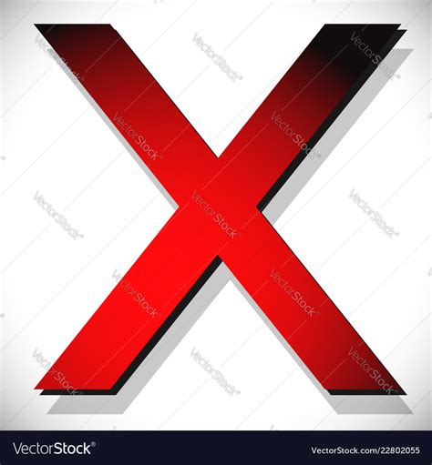 Red Cross X Letter Incorrect Wrong Concepts Vector Image