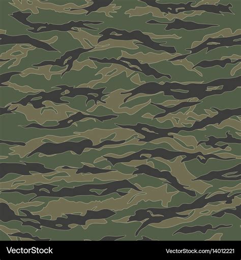 Classic Tiger Stripe Camouflage Seamless Patterns Vector Image