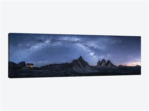 Milky Way Panorama At Tre Cime Di Lav Canvas Print Daniel Gastager