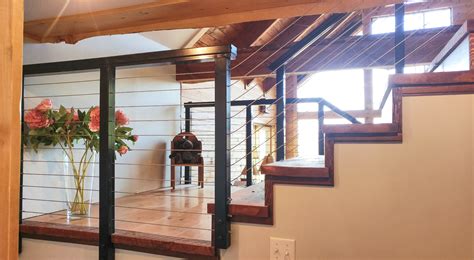 The Contrast Of Natural Wood And Our Black Aluminum Cable Railing Looks