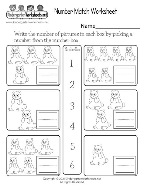 Kindergarten Number Worksheet