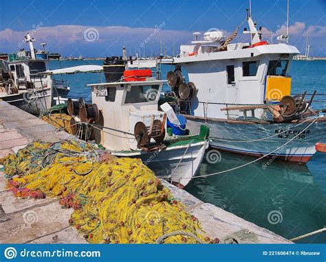 Traditional Greek Fishing Boats Zakynthos Greece Editorial Stock
