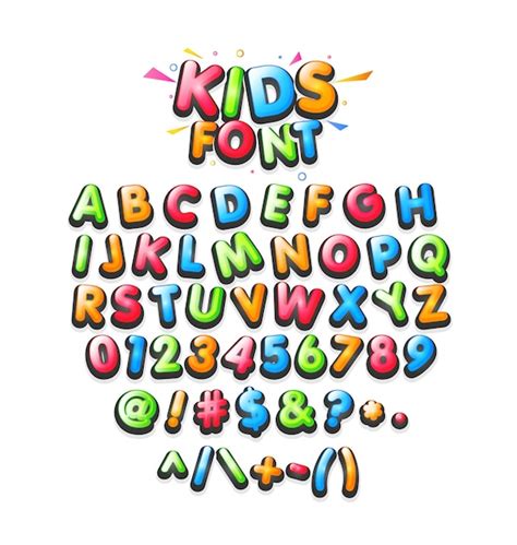 Premium Vector Kids Colourful Alphabets Fonts Capital Vector