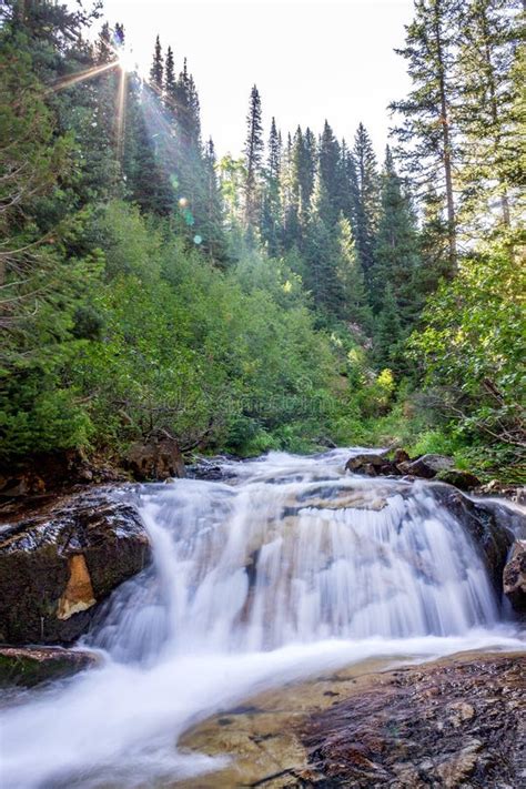 Scenic Gloria Falls In Big Cottonwood Canyon Utah Stock Photo Image