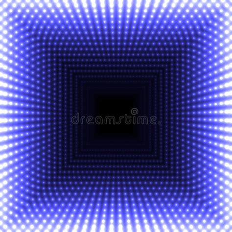 Led Mirror Abstract Square Background Blue Blazing Lights Fading To