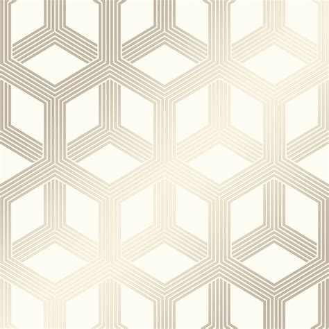 Hexa Geometric Wallpaper Cream Gold Wallpaper From I