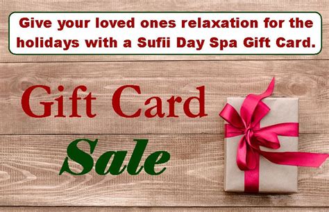 Why not give a spa gift certificate which can be redeemed for a back rub, home spa experience, or a day of spoiling. Christmas Spa Gift Card | Sufii Day Spa | Orlando Florida