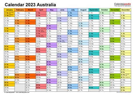 Calendar Dates 2023 Australia Printable Templates Free