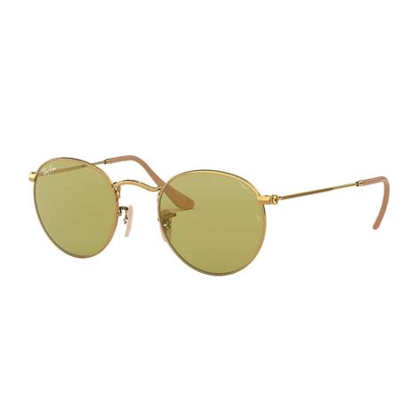 Ray Ban Round Evolve Sunglasses Gold Rb3447 90644c Large