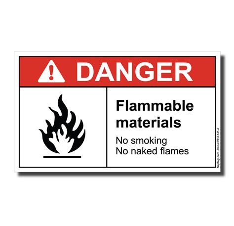 Danger Label Flammable Material Vinyl UV Laminated NapTags