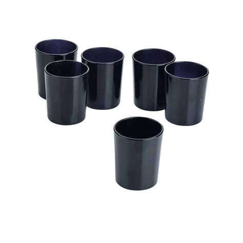 Light In The Dark Black Glass Round Votive Candle Holders Set Of 12 Litd Vcg 12 Rnd Blk F