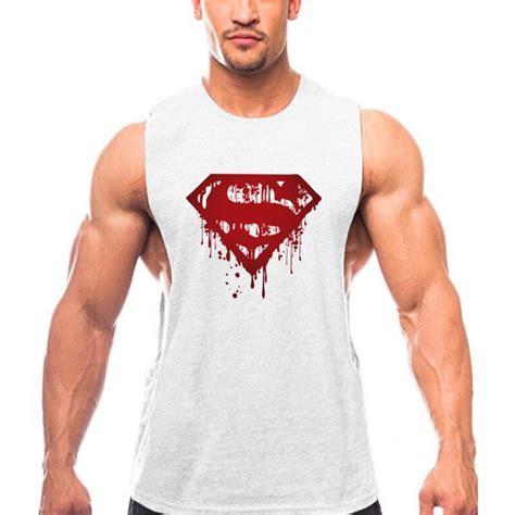 Muscleguys Fitness Men Superman Bodybuilding Tank Top Gyms Shirt