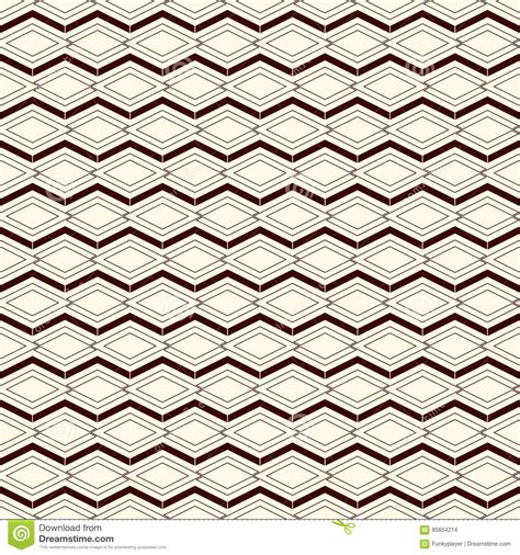 Outline Seamless Pattern With Geometric Figures Repeated Diamond