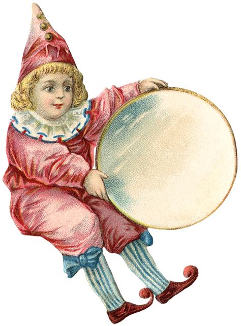 Antique Clown Girl Image The Graphics Fairy