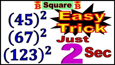 Square Of Any Number Easy Trick Youtube