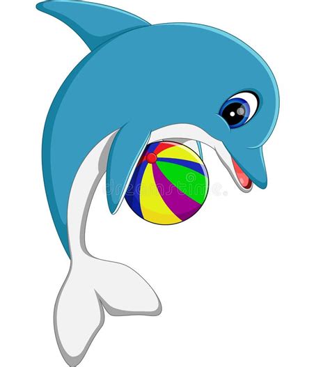Cute Dolphin Cartoon Stock Vector Illustration Of Figure 69478954