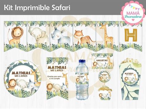 Mamá Decoradora Kit Imprimible Safari Kit Imprimible Jungla Kit