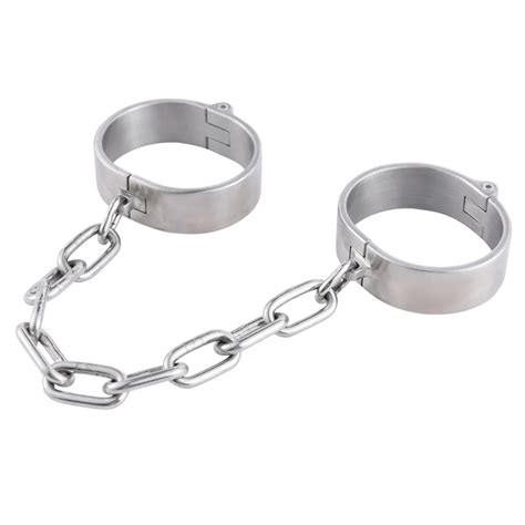 New Stainless Steel Metal Erotic Couple Ankle Handcuff With Chain Bdsm Bondage Restraint Adult
