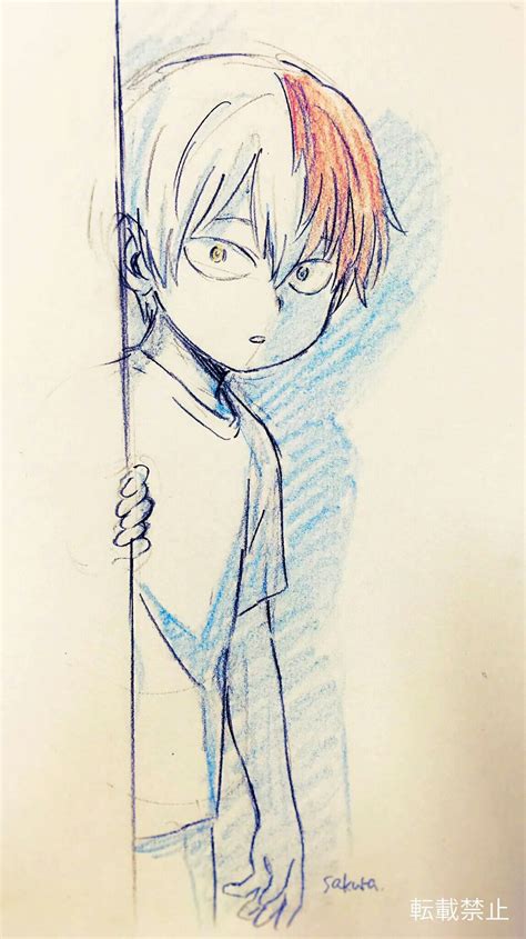 Todoroki Shouto Anime Character Drawing Manga Drawing Art Drawings