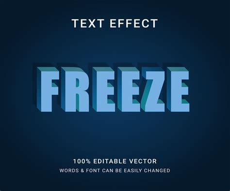 Freeze Full Editable Text Effect Premium Vector Png Images Psd Free
