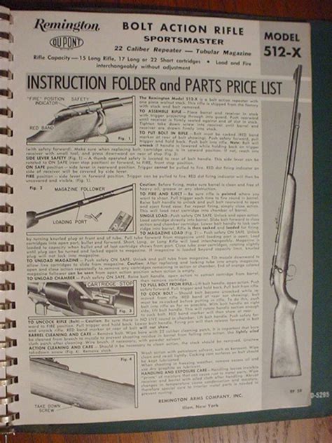 Remington Model 512 Instruction Manual Original For Sale At GunAuction