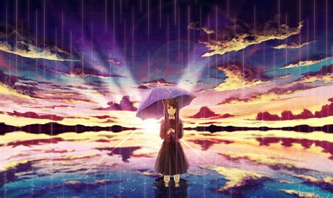 Download Rain Umbrella Anime Girl Anime Girl Hd Wallpaper