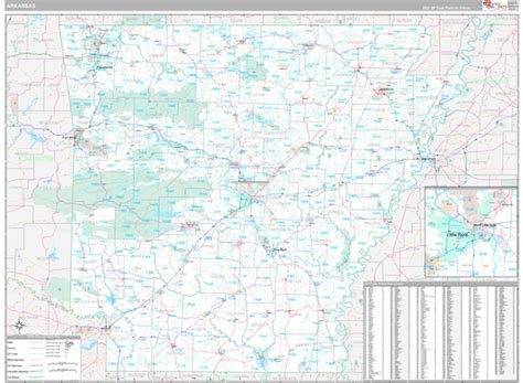 Arkansas Recreation Wall Map Benchmark Maps Gambaran