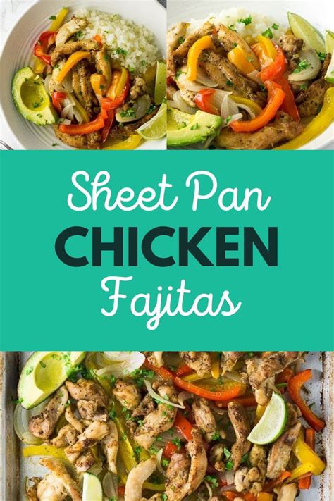 Sheet Pan Chicken Fajitas With Peppers Avocado And Cilantro