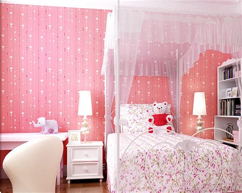 Keep kids' rooms classy but fun with a neat geometric wallpaper design and a bold background color. beibehang papel de parede Children room girls bedroom non ...