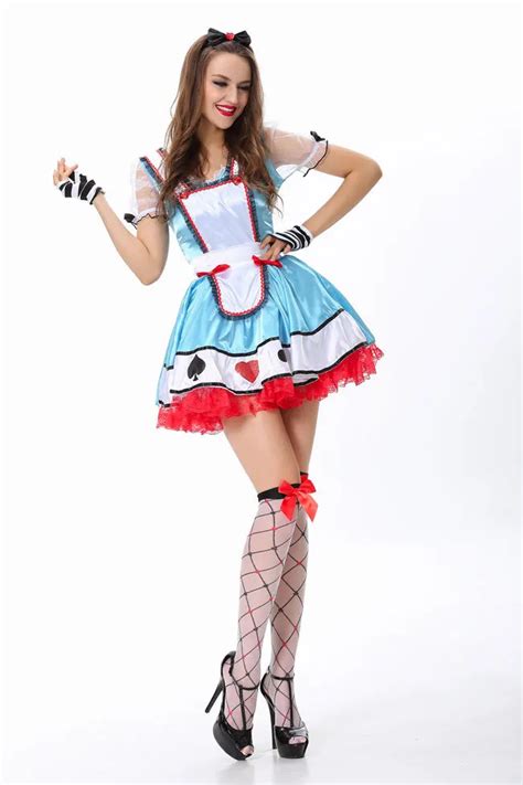 Classic Alice Costume Alice In The Wonderland Costume Adult Women Halloween Cosplay Fancy Dress