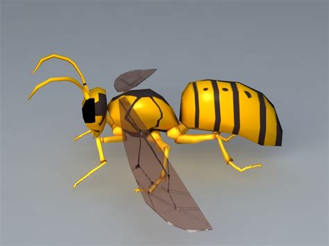 Yellow Wasp 3d Model 3ds Max Files Free Download Modeling 43260 On Cadnav