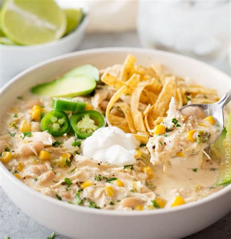 Slow Cooker Creamy White Chicken Chili - The Chunky Chef