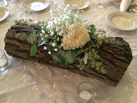 Walnut Log Centerpiece 7 26 Log Centerpieces Table Decorations