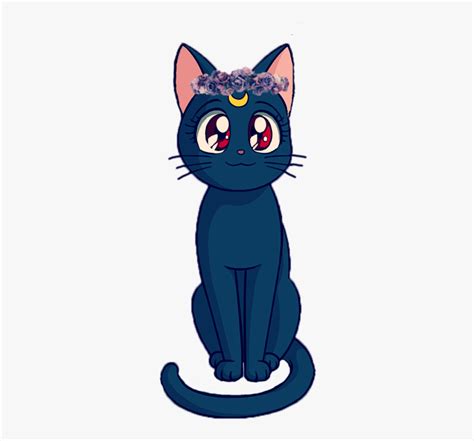 Sailor Moon Luna Sticker Sailor Moon Cat Cute Hd Png Download