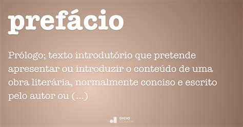 Prefácio Dicio Dicionário Online De Português