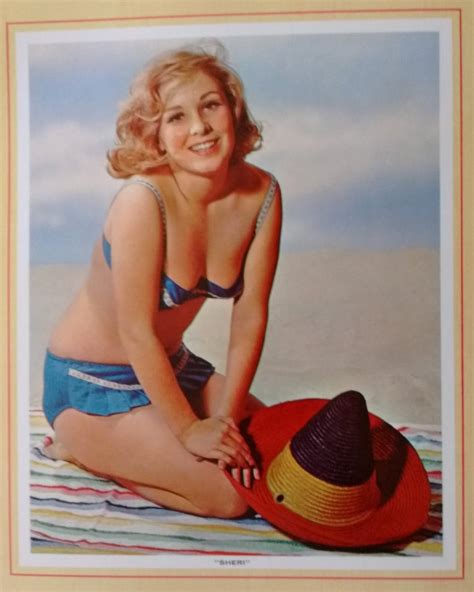 Sheri Blonde Pin Up Girl In Bikini On Beach Calendar Top Etsy Uk
