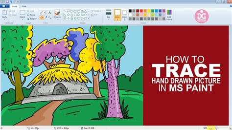 How To Trace Hand Drawn Picture In Ms Paint Step By Step Drawing