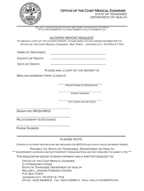 Blank Autopsy Report Template Professional Templates