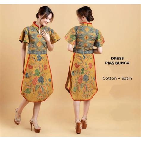 jual dress batik wanita asli solo ac dengan bahan katun halus cocok