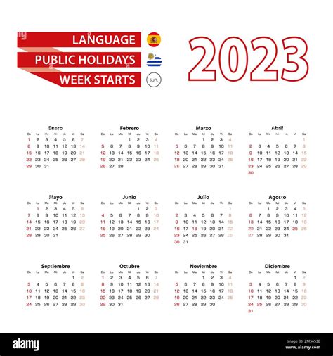 2023 Calendar Spanish Imágenes Vectoriales De Stock Alamy