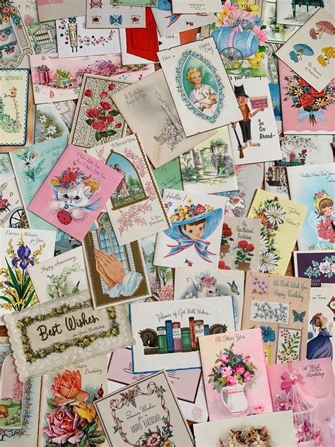 Vintage 1950s 60s Greeting Card Lot Set Of 68 All Occasion Etsy In