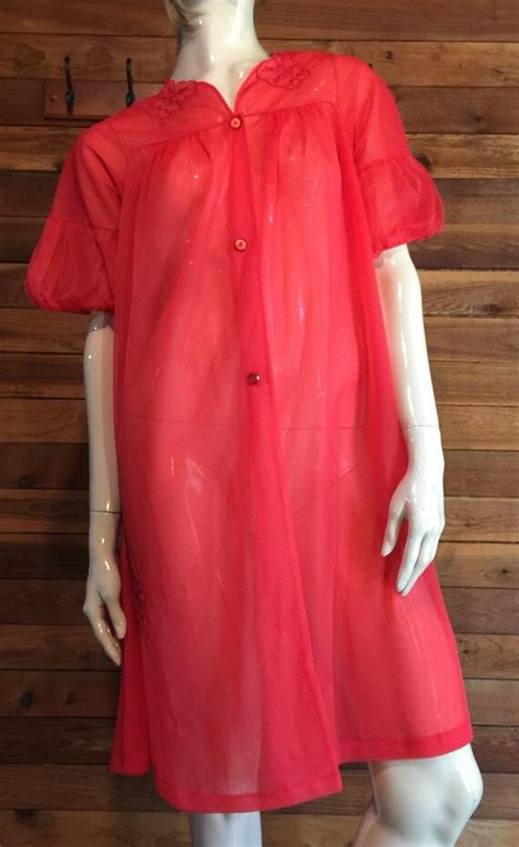 vintage lingerie 1960s lorraine red size small double… gem