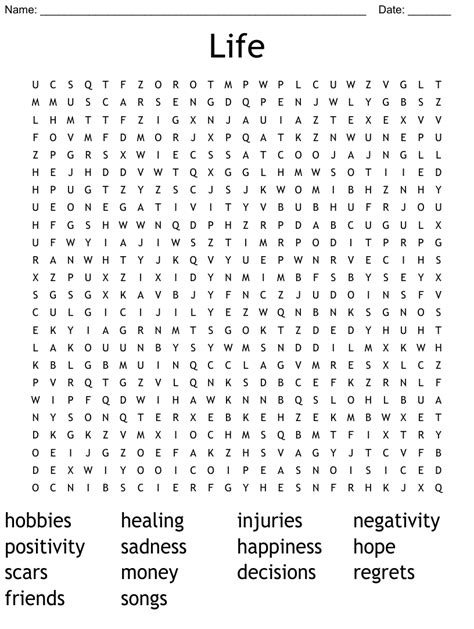 Life Word Search Wordmint