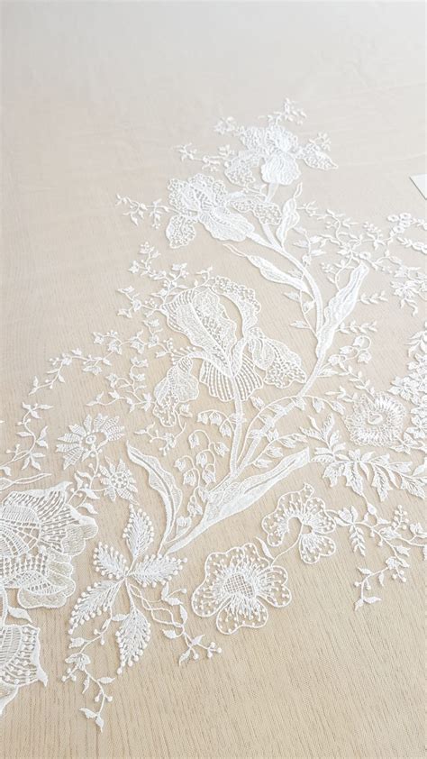 Imperial Lace Floral Organic Embroidery On Tulle Fabric By Imperial