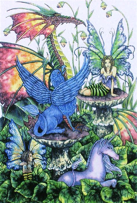 Early Work Of Amy Brown Beasties Fairies And Dragon And Unicorn