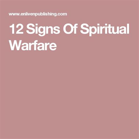 12 Signs Of Spiritual Warfare Spiritual Warfare 12 Signs Spirituality