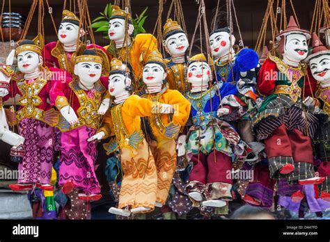 Myanmar Yangon Bogyoke Market Burmese Puppets Stock Photo Alamy